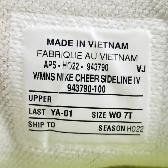 Nike Cheer Sideline IV Women Sz 7 White Casual Shoes Low Top Sneaker 943790-100 - Picture 10 of 10